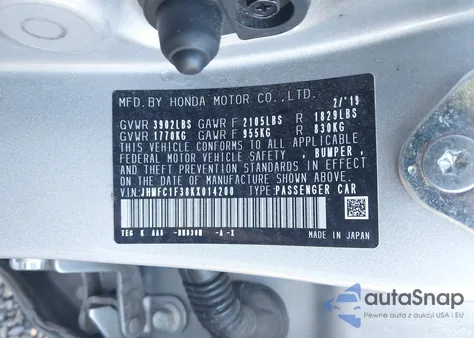 2019 Honda Civic Ex from USA, damaged, VIN JHMFC1F38KX014200